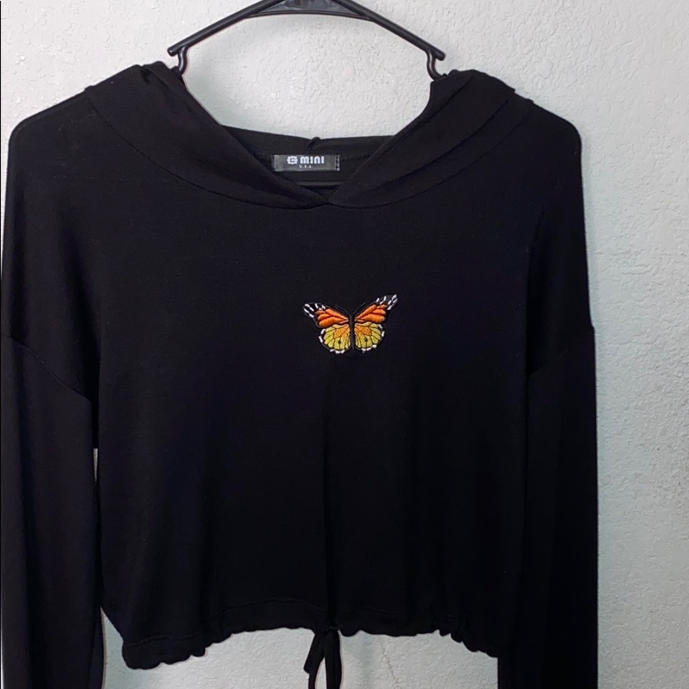 Sleep wear cropped hoodie